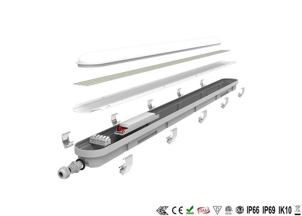40W 30W 15W Optional Triproof LED Tube Light IP65 Tri Proof LED Light Fixture